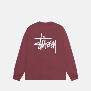 Stussy Basic Maroon Long Sleeve Shirt